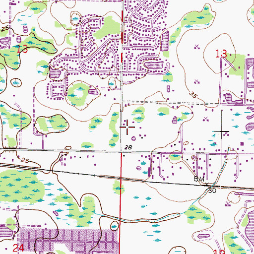 Topographic Map of Hillsborough County Fire Rescue Station 6 Henderson, FL