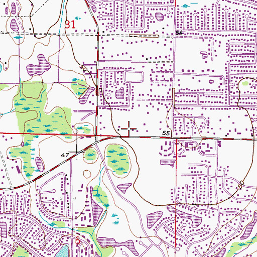 Topographic Map of Hillsborough County Fire Rescue Station 42 Country Place, FL