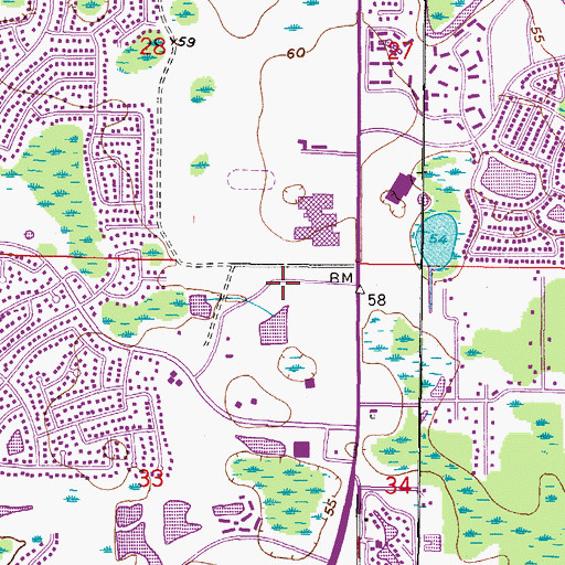 Topographic Map of Hillsborough County Fire Rescue Station 41 Northdale, FL