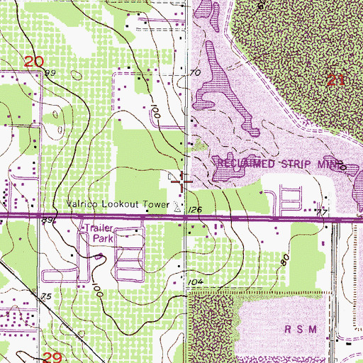Topographic Map of Hillsborough County Fire Rescue Station 36 Valrico, FL