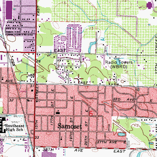 Topographic Map of Southern Manatee Fire and Rescue District Station 2, FL