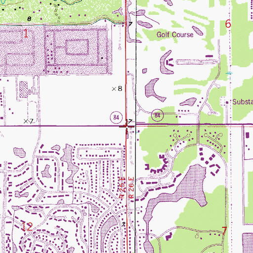 Topographic Map of East Naples Fire Department Control and Rescue District Station 20 Headquarters, FL