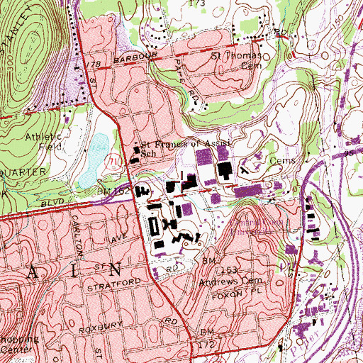 Topographic Map of Welte Hall, CT