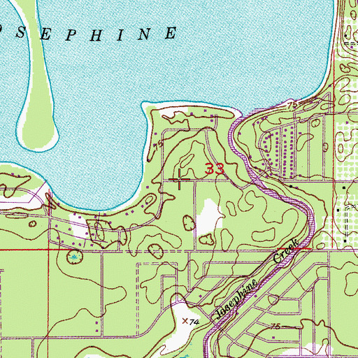 Topographic Map of Leisure Lakes Volunteer Fire Department 30, FL