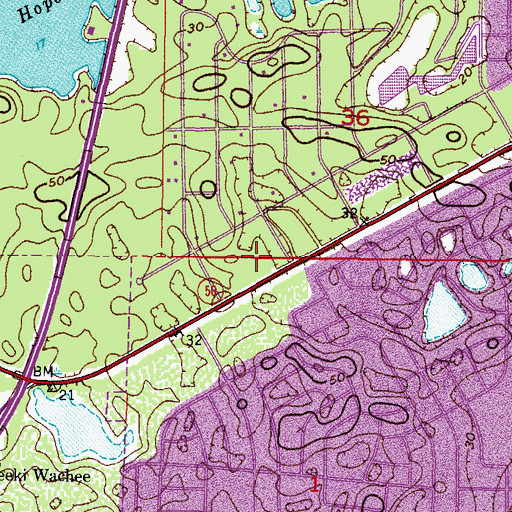 Topographic Map of Hernando County Fire Rescue Station 12, FL