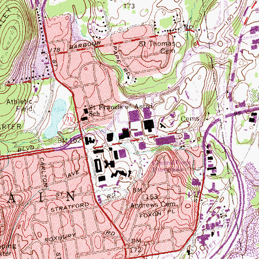 Topographic Map of Student Center, CT
