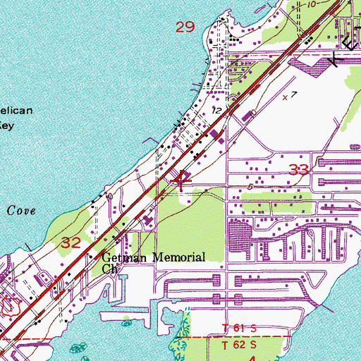 Topographic Map of Key Largo Volunteer Fire Rescue Station 24, FL