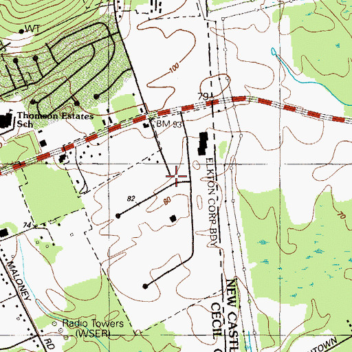Topographic Map of Cecil County Department of Emergency Services, MD