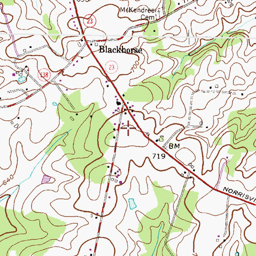 Topographic Map of Jarrettsville Volunteer Fire Company Black Horse Station, MD
