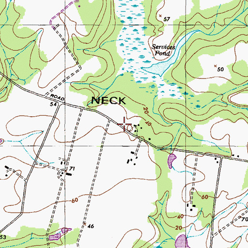 Topographic Map of Camp Tockwogh Maintenance Office, MD