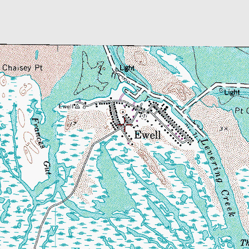 Topographic Map of Ewell Volunteer Fire Department Station 1, MD