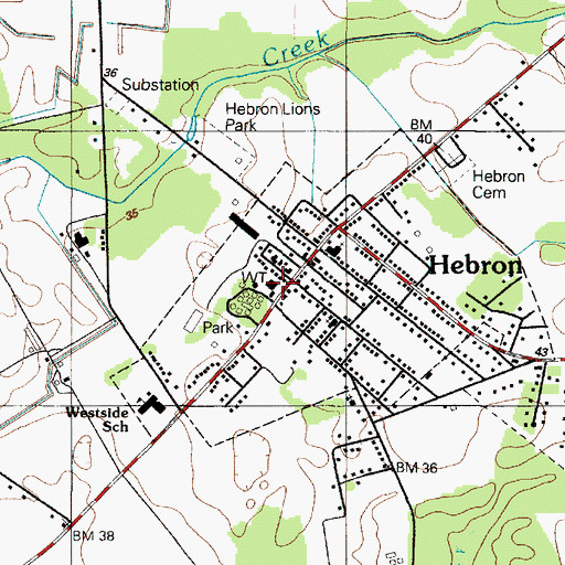 Topographic Map of Hebron Volunteer Fire Department Station 5, MD