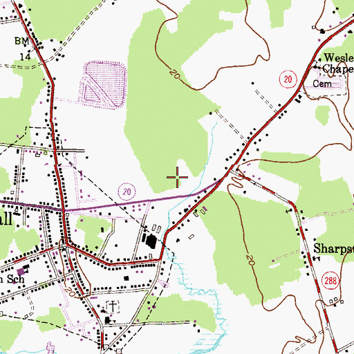 Topographic Map of Rock Hall Volunteer Fire Company Station 7, MD