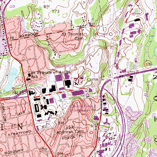 Topographic Map of Gallaudet Hall, CT