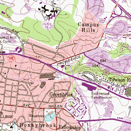 Topographic Map of Baltimore County Fire Department Fire Marshal's Office, MD