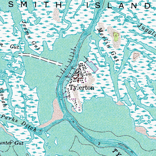 Topographic Map of Tylerton Fire Department Station 7, MD