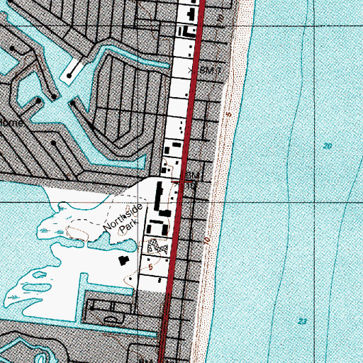 Topographic Map of Ocean City Volunteer Fire Company Station 4, MD