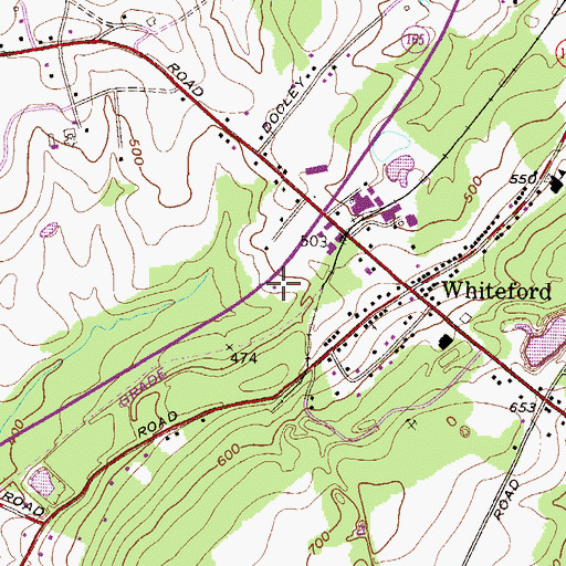 Topographic Map of Whiteford Volunteer Fire Company, MD