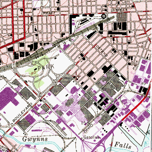 Topographic Map of Baltimore City Fire Station 32, MD