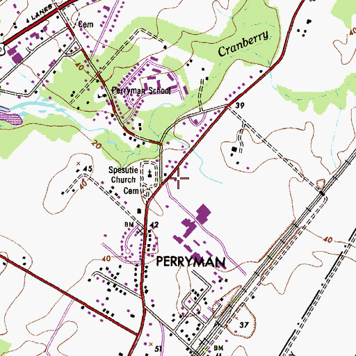 Topographic Map of Aberdeen Fire Department House 4, MD