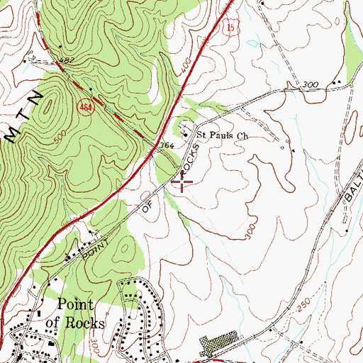 Topographic Map of Point of Rocks Fire Station 28, MD