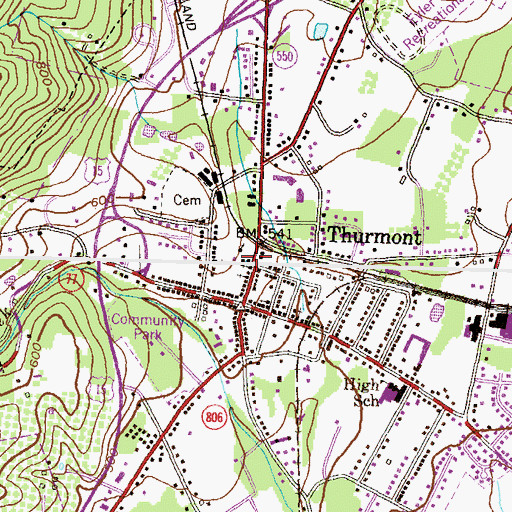 Topographic Map of Thurmont Community Ambulance Service Station 30, MD