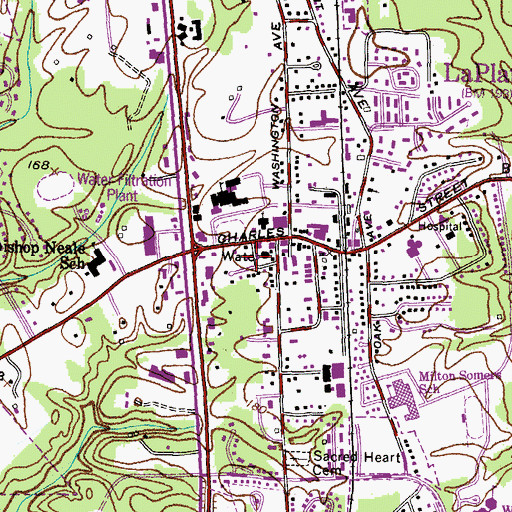 Topographic Map of Charles County Volunteer Rescue Squad, MD