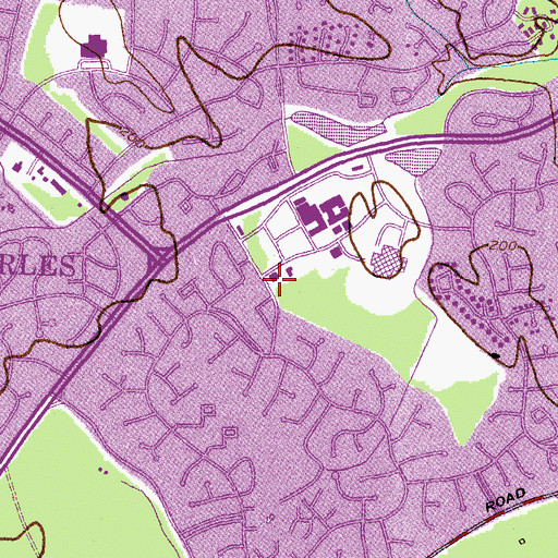 Topographic Map of Waldorf Volunteer Fire Department Emergency Medical Services Station 3, MD