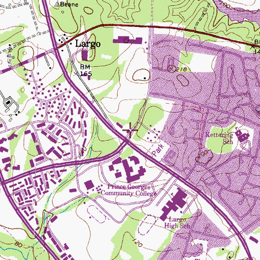 Topographic Map of Prince Georges County Fire Department Station 846 Kentland Volunteer Fire Department Company, MD
