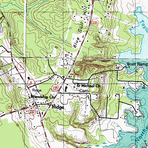 Topographic Map of Ridge Volunteer Rescue Squad, MD