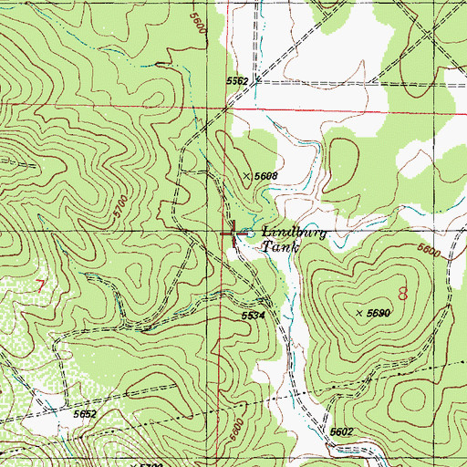 Topographic Map of Lindburg Tank, AZ