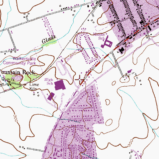 Topographic Map of Walkersville Volunteer Fire Company Station 11, MD