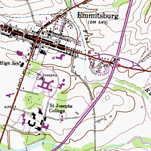 Topographic Map of Emmitsburg Volunteer Ambulance Company Station 26, MD