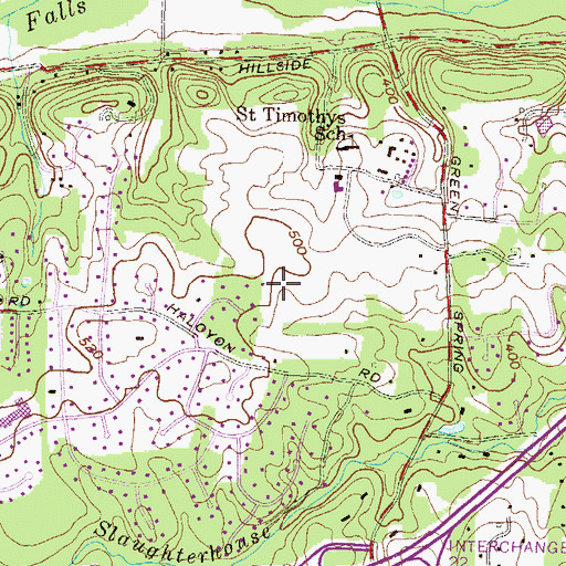 Topographic Map of The Odyssey School Elementary School, MD