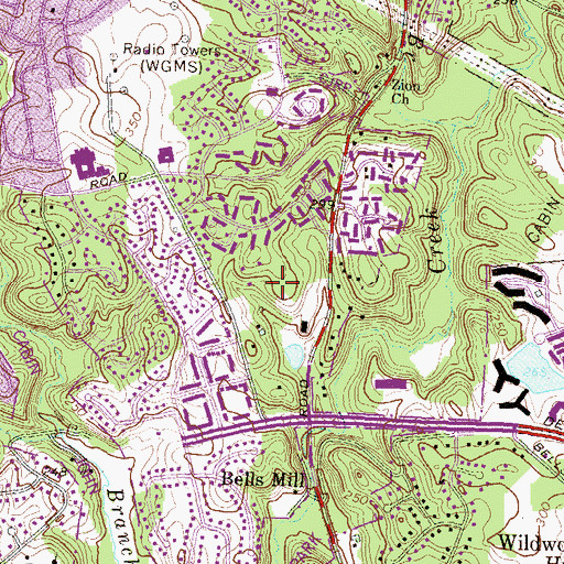 Topographic Map of The Heights School, MD
