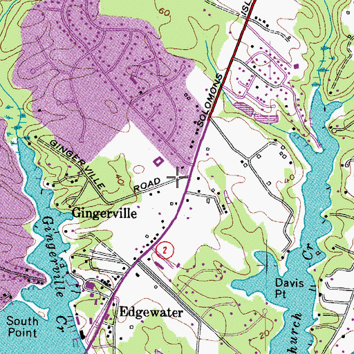 Topographic Map of Saint Andrews United Methodist Day School, MD