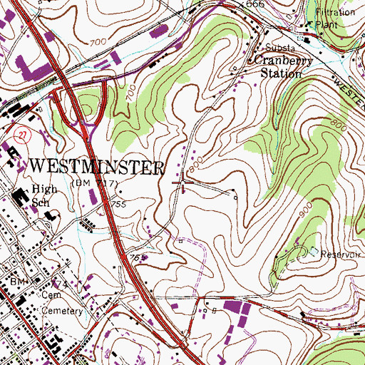 Topographic Map of Faith Christian School, MD