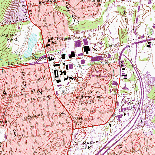 Topographic Map of North Hall, CT