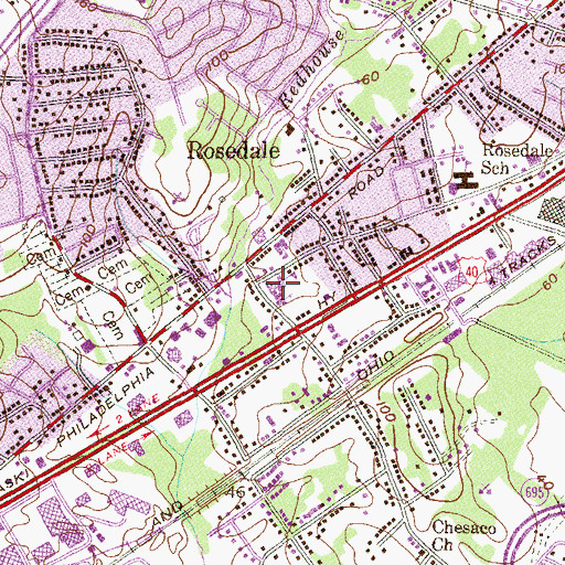 Topographic Map of Saint Clement Mary Hofbauer Elementary School, MD
