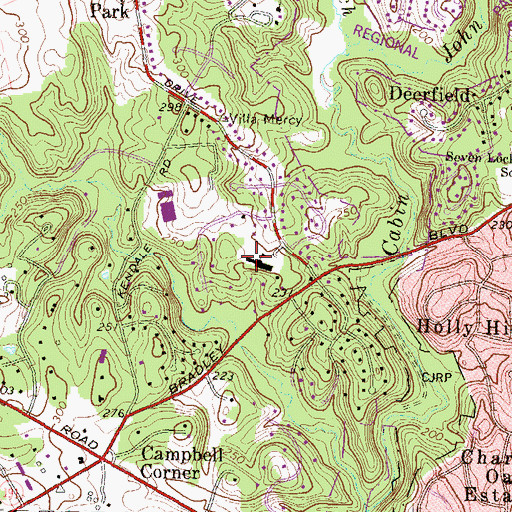 Topographic Map of Our Lady of Mercy Elementary School, MD