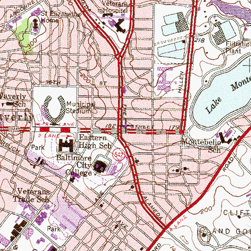Topographic Map of Our Saviour Lutheran Church Child Development Center, MD