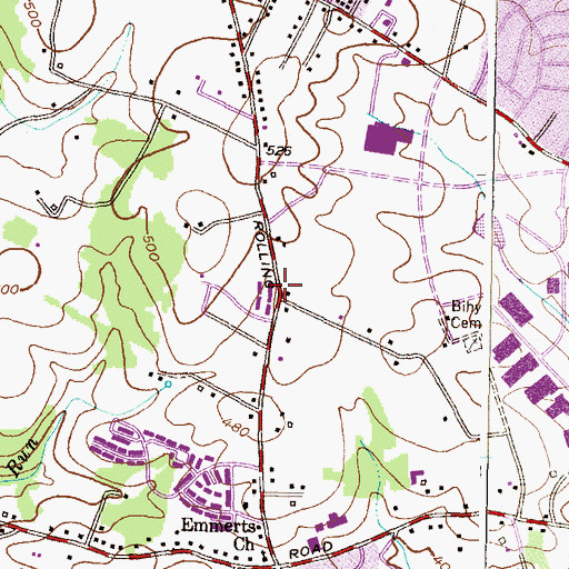 Topographic Map of New Mark of Excellence School, MD