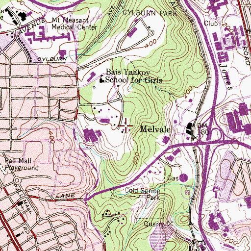 Topographic Map of Waldorf School of Baltimore, MD