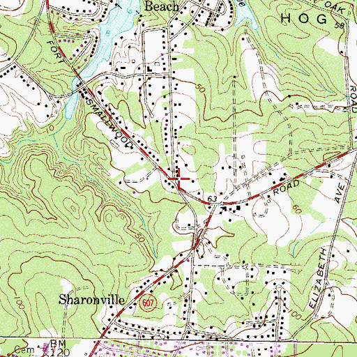 Topographic Map of Kiddie Academy - Pasadena, MD