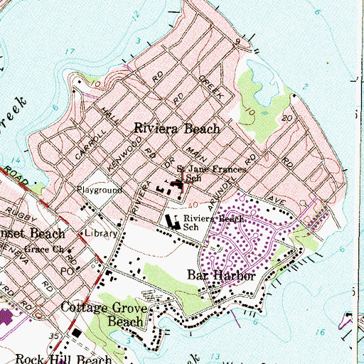 Topographic Map of Saint Jane Frances School, MD