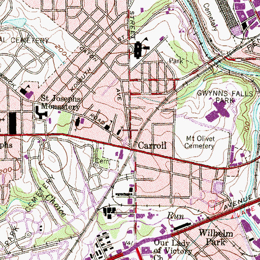 Topographic Map of Unselds School, MD