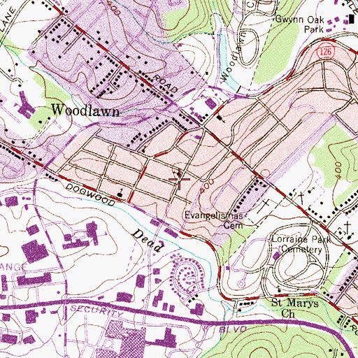 Topographic Map of Bethany Christian Day Care, MD