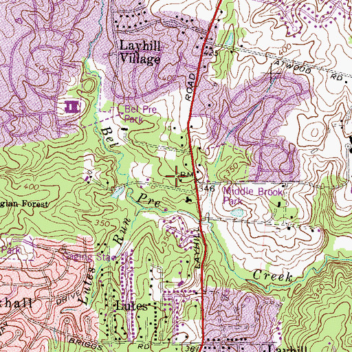 Topographic Map of The Barrie Day School, MD