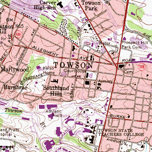 Topographic Map of The Valley Academy, MD