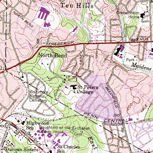Topographic Map of Catonsville Education Center, MD